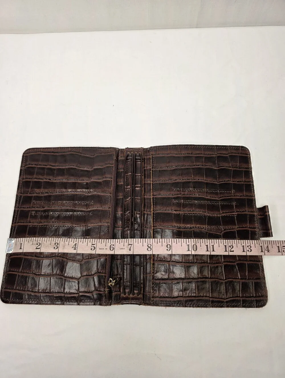 Planner Perfect Leather Traveler’s Notebook Cover Deep Brown Croc Embossed